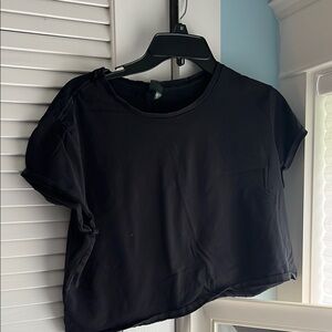 Wild Fable Black Crop Boxy Top